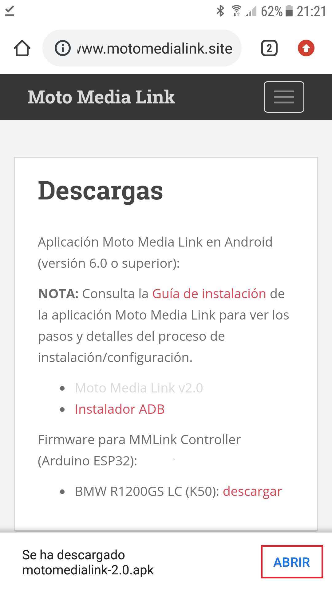 Desmañado oficial Dentro Instalación aplicación Moto Media Link (Android) – Moto Media Link