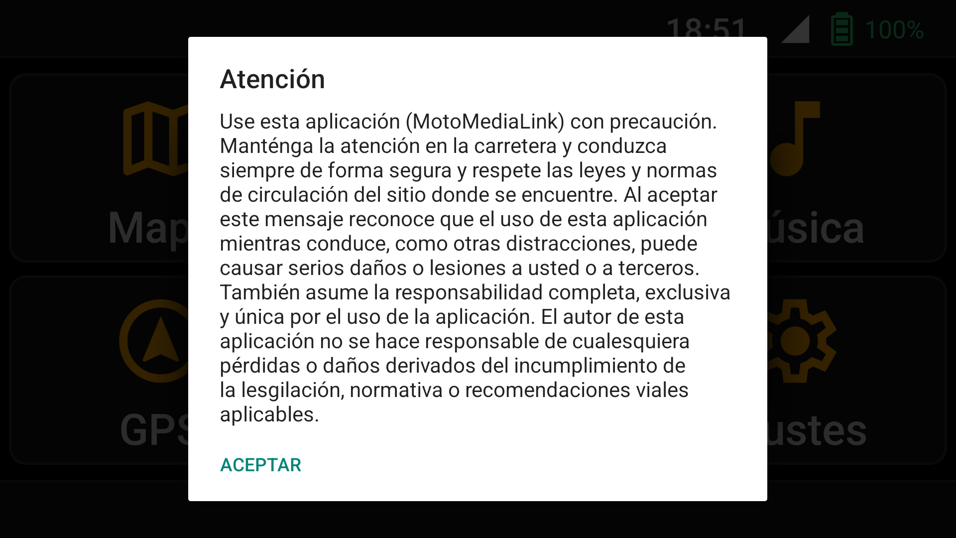 Condiciones de uso de Moto Media Link