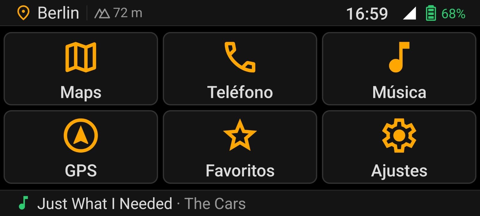 Pantalla principal de Moto Media Link