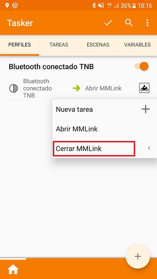 Seleccionar tarea Cerrar Moto Media Link