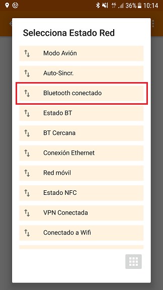 Estado Bluetooth conectado en Tasker