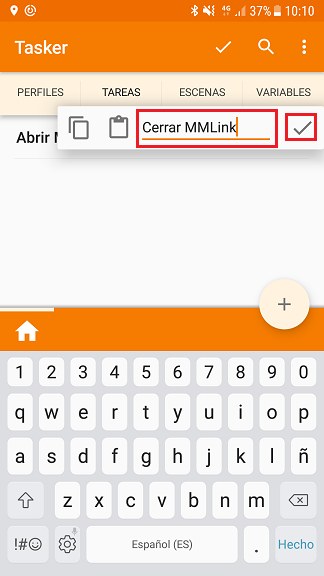 Nombre de tarea Cerrar Moto Media Link